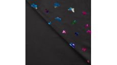 Soft Shell Foil Print - Butterflies, Black Multi Foil