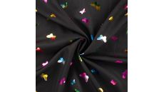 Soft Shell Foil Print - Butterflies, Black Multi Foil