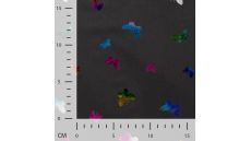 Soft Shell Foil Print - Butterflies, Black Multi Foil