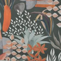 Half Panama Digital - Mix Flowers (Bahari Verde 1)