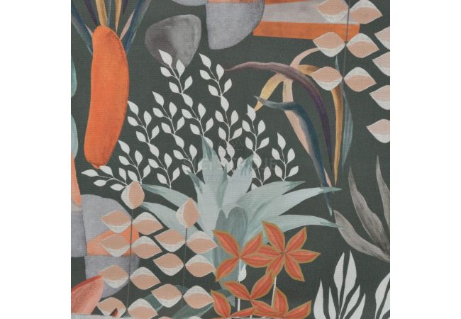 Half Panama Digital - Mix Flowers (Bahari Verde 1)