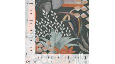 Half Panama Digital - Mix Flowers (Bahari Verde 1)