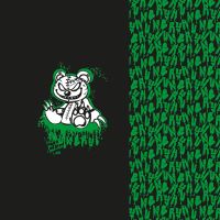 French Terry Digital Panel - Melting Bear Panel, Green Black
