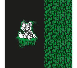 French Terry Digital Panel - Melting Bear Panel, Green Black