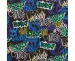 French Terry Foil - Grafitti, Black/Multicolor
