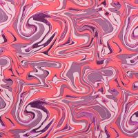 French Terry Foil - Waves, Old Pink