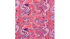 French Terry Foil - Waves, Old Pink