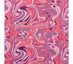 French Terry Foil - Waves, Old Pink