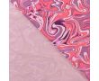 French Terry Foil - Waves, Old Pink