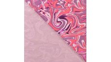 French Terry Foil - Waves, Old Pink