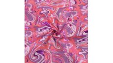 French Terry Foil - Waves, Old Pink