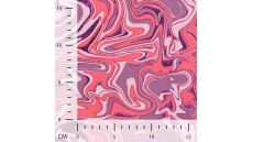 French Terry Foil - Waves, Old Pink