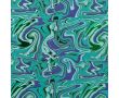 French Terry Foil - Waves, Emerald