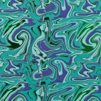 French Terry Foil - Waves, Emerald