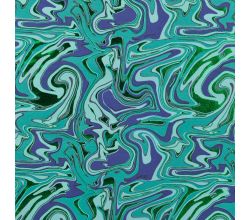 French Terry Foil - Waves, Emerald