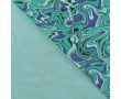French Terry Foil - Waves, Emerald