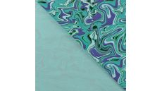 French Terry Foil - Waves, Emerald
