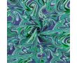French Terry Foil - Waves, Emerald