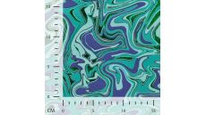 French Terry Foil - Waves, Emerald