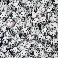Half Panama Digital Print - Dalmatian, Black
