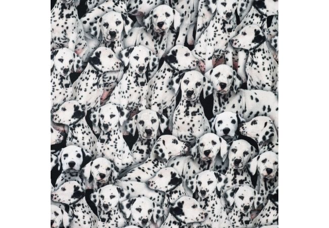 Half Panama Digital Print - Dalmatian, Black