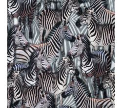 Half Panama Digital Print - Zebra, Black