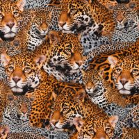 Half Panama Digital Print - Leopard, Black Orange