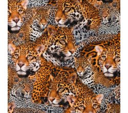 Half Panama Digital Print - Leopard, Black Orange