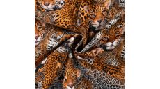 Half Panama Digital Print - Leopard, Black Orange