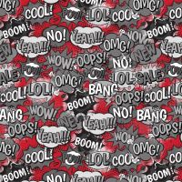 Melange Fleeceprint - Boom Oops, Red
