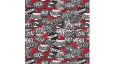 Melange Fleeceprint - Boom Oops, Red
