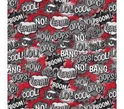 Melange Fleeceprint - Boom Oops, Red