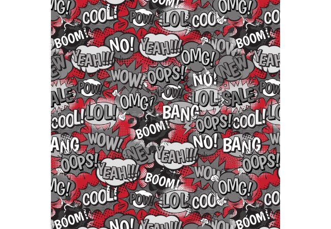 Melange Fleeceprint - Boom Oops, Red