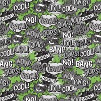Melange Fleeceprint - Boom Oops, Lime