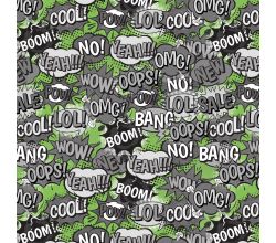 Melange Fleeceprint - Boom Oops, Lime