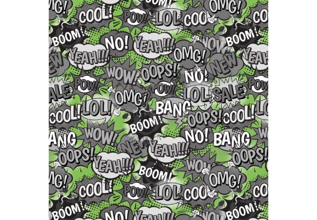 Melange Fleeceprint - Boom Oops, Lime