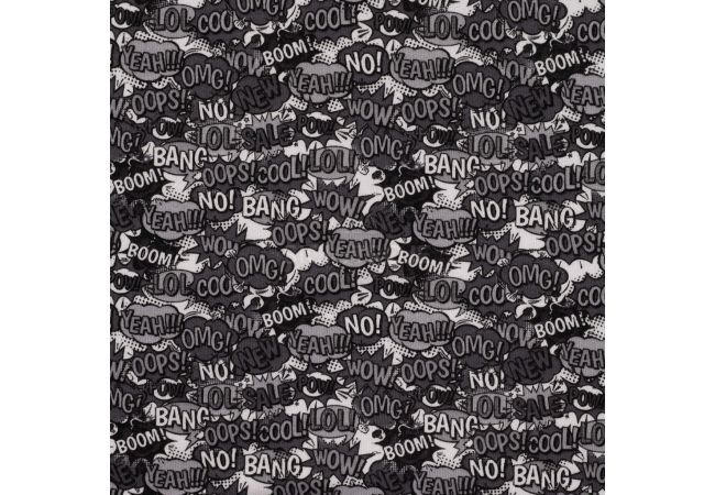Melange Fleeceprint - Boom Oops, Off White Grey