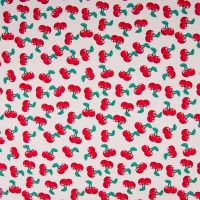 Cotton Poplin Print - White Red Green