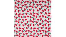 Cotton Poplin Print - White Red Green