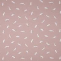 Cotton Poplin Print - Feather, Dusty Rose