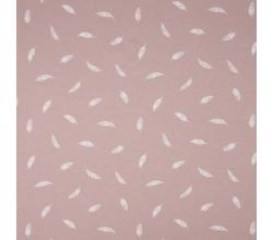 Cotton Poplin Print - Feather, Dusty Rose