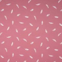Cotton Poplin Print - Feather, Old Rose
