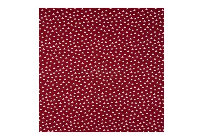 Cotton Poplin Print - Triangles, Dark Red