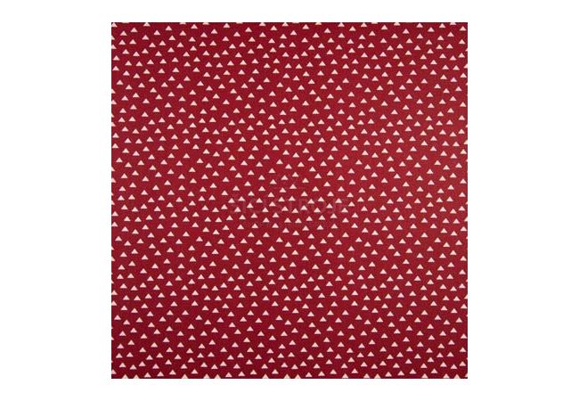 Cotton Poplin Print - Triangles, Dark Red