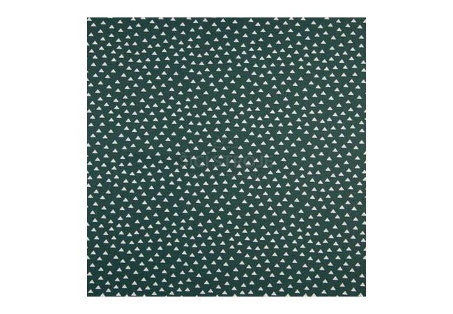 Cotton Poplin Print - Triangles, Dark Green