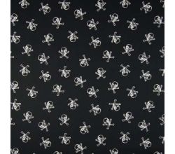 Cotton Poplin Print - Skulls & Bones Large