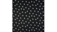 Cotton Poplin Print - Skulls, Black/White