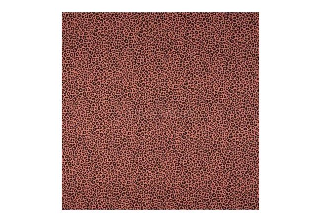 Cotton Poplin Print - Leopard, Dark Peach