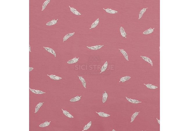 Cotton/EA Jersey - Feathers, Old Rose