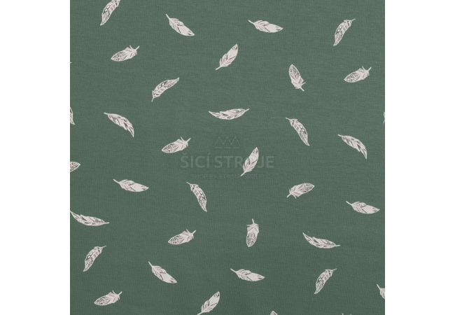 Cotton/EA Jersey - Feathers, Dusty Green